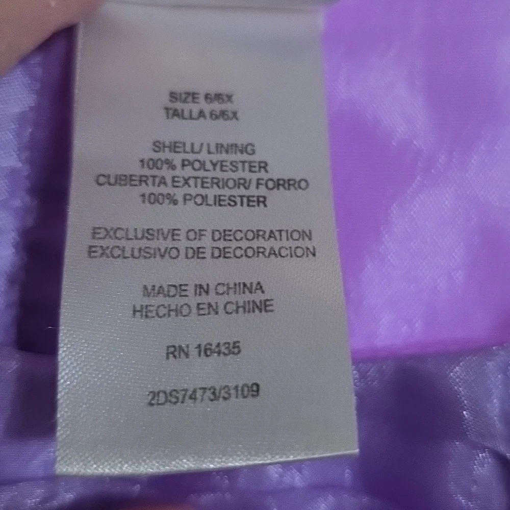 Disney Sophia The First Girl's Purple Party Dress Sparkly Lined Zips 6/6X *READ*